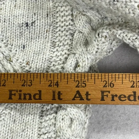 Medici Fisherman Sweater Mens 42/XL Cable Knit Chunky Wool Blend Flake Speckle‎